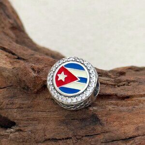 Pandora CUBA Flag Exclusive Bead S925 Silver Charm For Bracelet
